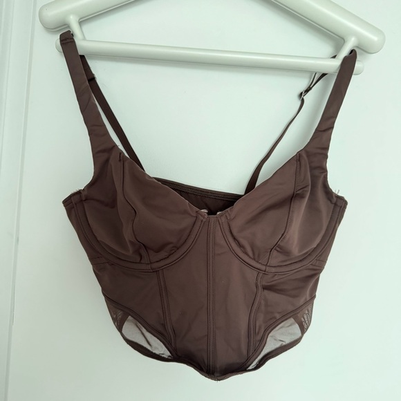 Dark Brown corset, GILLY HICKS MICRO-MODAL + MESH BUSTIER size XS - Picture 7 of 11